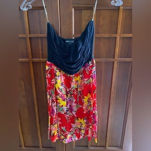 Strapless Floral Dress